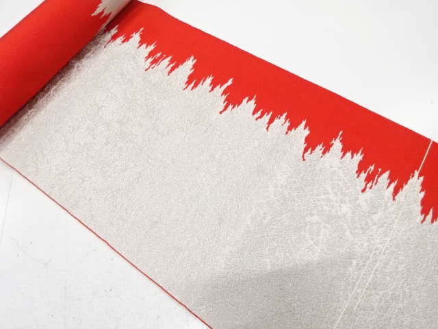 JAPANESE KIMONO / ANTIQUE BOLT FOR HASSUN OBI / WOVEN MIST